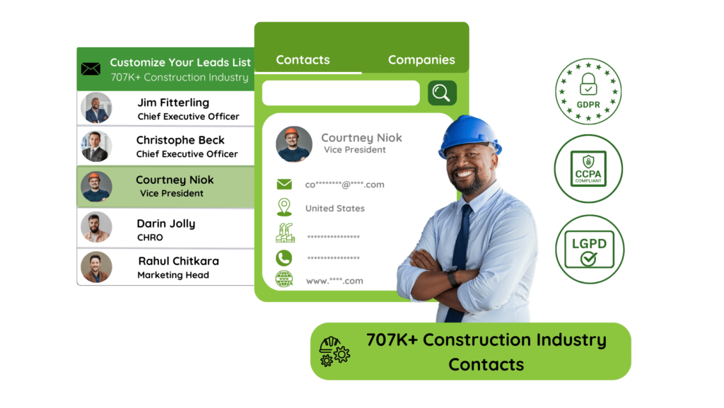 Construction Industry Email List Image By InfoLeadsData